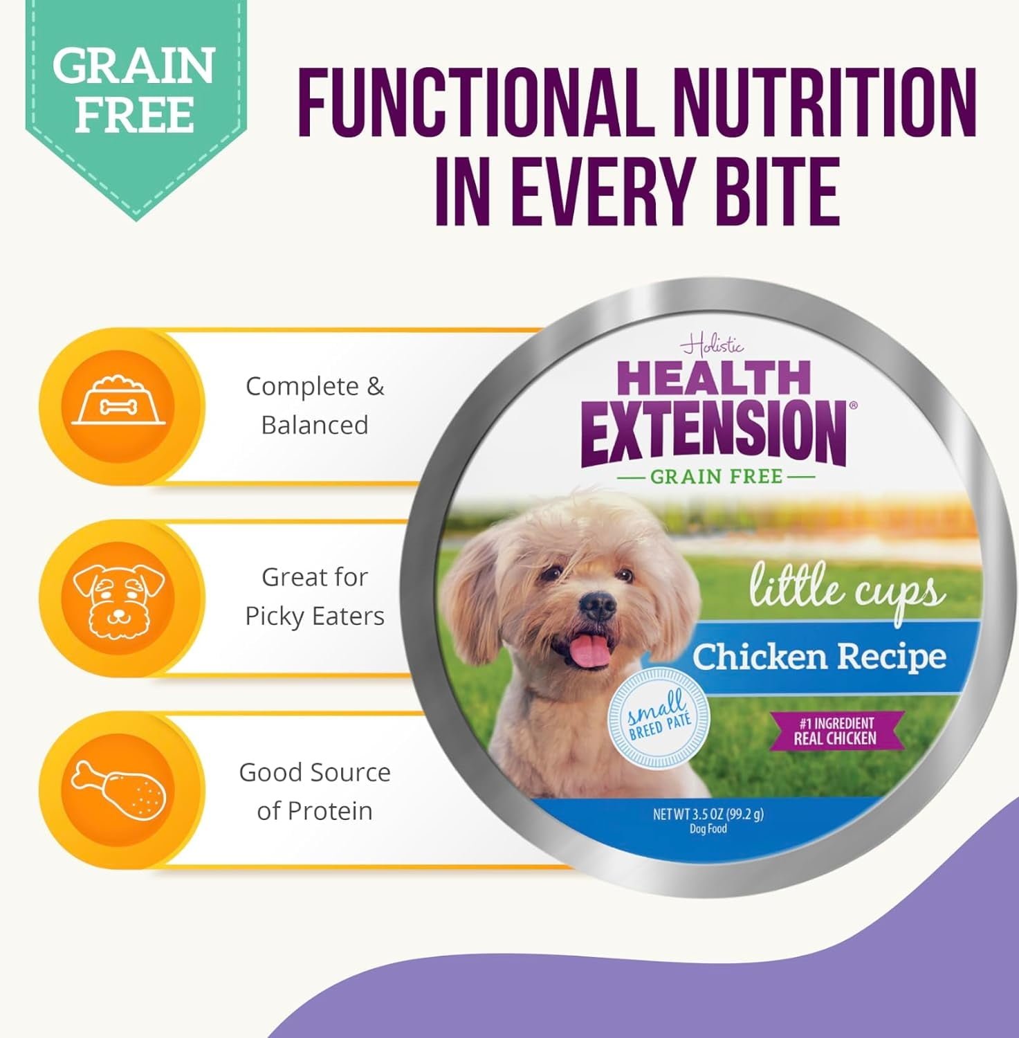 Health Extension Wet Dog Food Little Cups Small Breed Variety Box Chicken & Turkey Recipe (3.5 Oz) | All Life Stages | Added Vitamins & Minerals