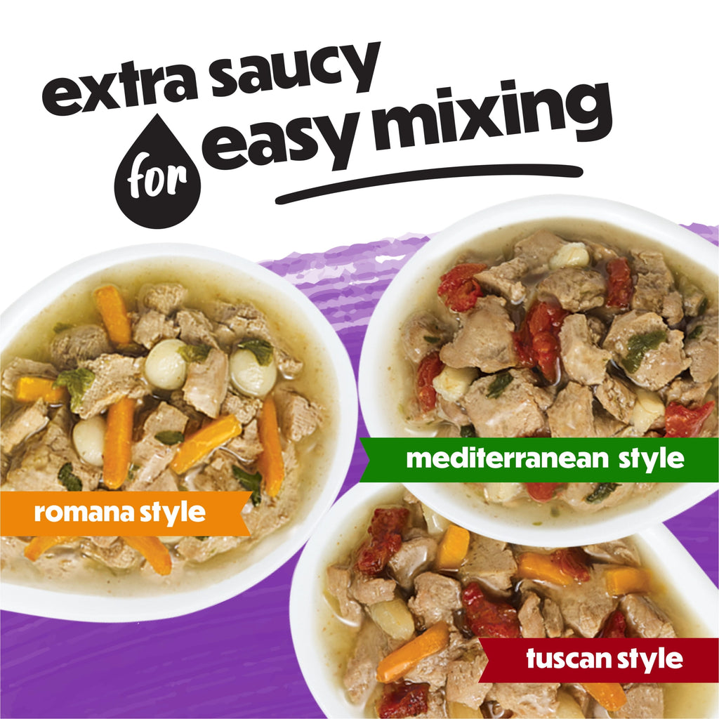 (4 pack) Purina Beneful Medleys Wet Dog Food Variety Pack with Tuscan, Romana, and Mediterranean Style Dog Food in Dog Gravy, 12 Pack