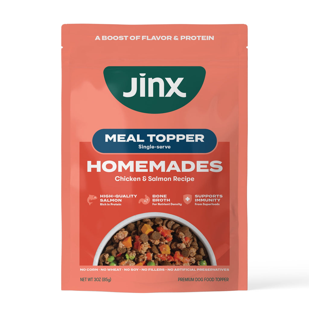 (12 pack) Jinx Homemades Chicken & Salmon Topper,3oz.Pouch