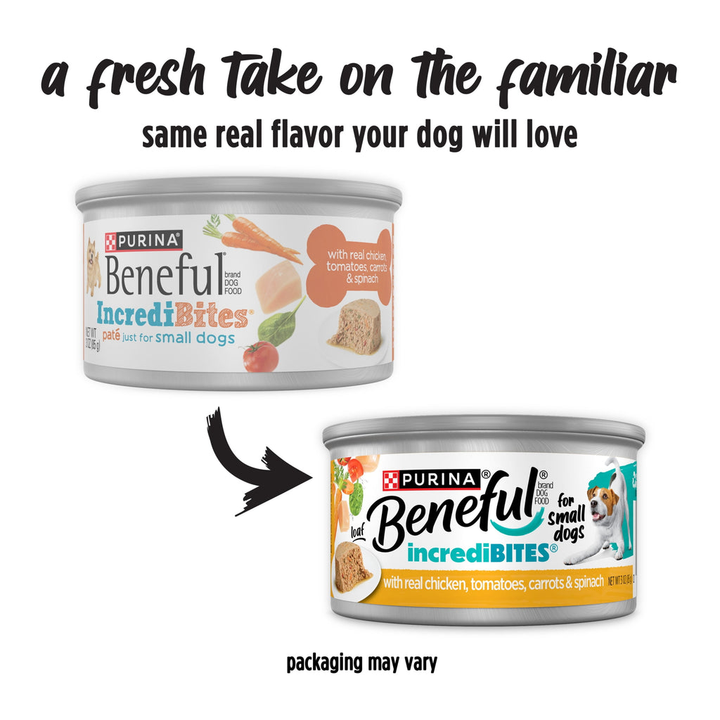 (6 pack) Purina Beneful Small Breed Wet Dog Food, IncrediBites Loaf With Real Chicken Recipe