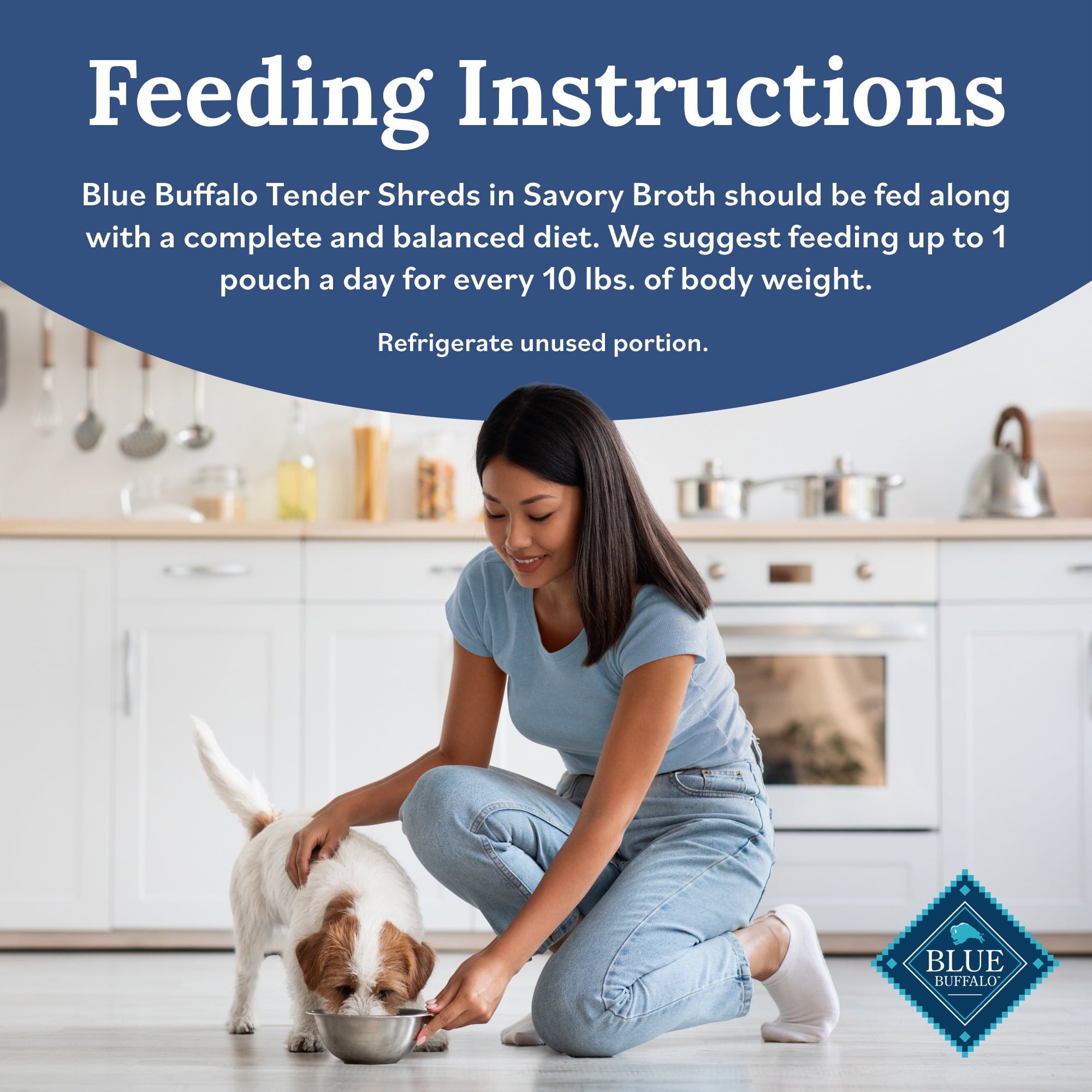 Blue Buffalo Tender Shreds Toppers, Natural Dog Food, 2.5-oz. Pouch, 12-Count Variety Pack