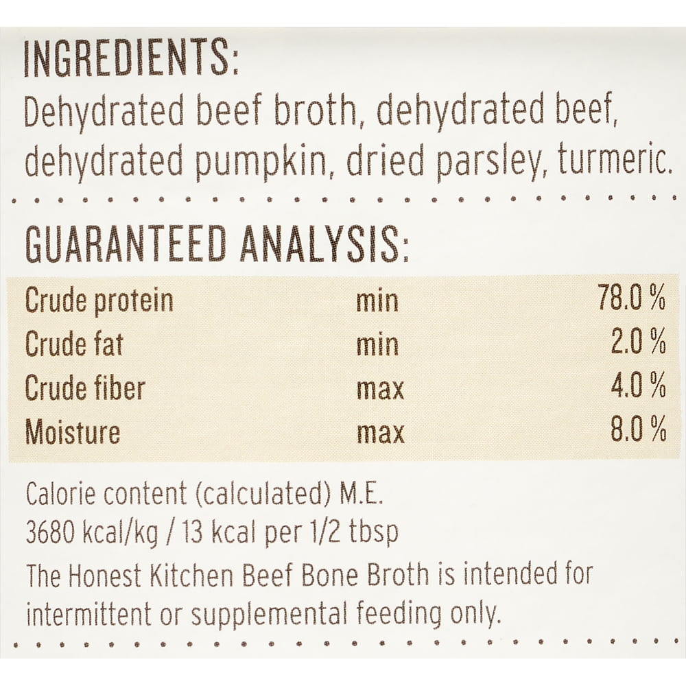 The Honest Kitchen Daily Boosts: Instant Beef Bone Broth with Turmeric, 3.6 oz