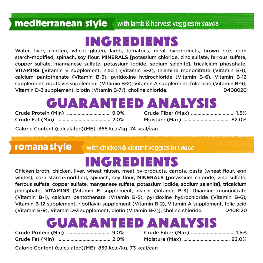 (4 pack) Purina Beneful Medleys Wet Dog Food Variety Pack with Tuscan, Romana, and Mediterranean Style Dog Food in Dog Gravy, 12 Pack