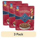(3 pack) Blue Buffalo Delectables Natural Wet Dog Food Toppers, Hearty Beef, 3-oz Pouch