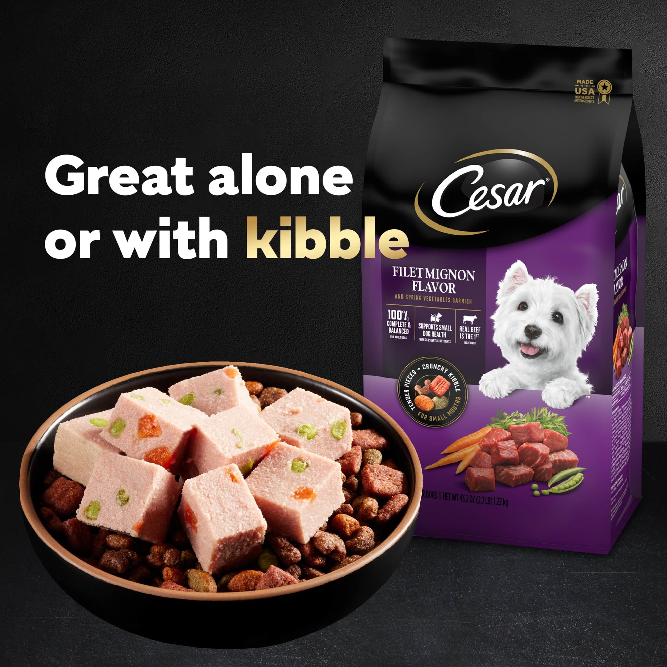 Cesar Fresh Chef Chicken With Peas And Carrots Refrigerated Dog Food Adult, 1.3 Lb. Roll