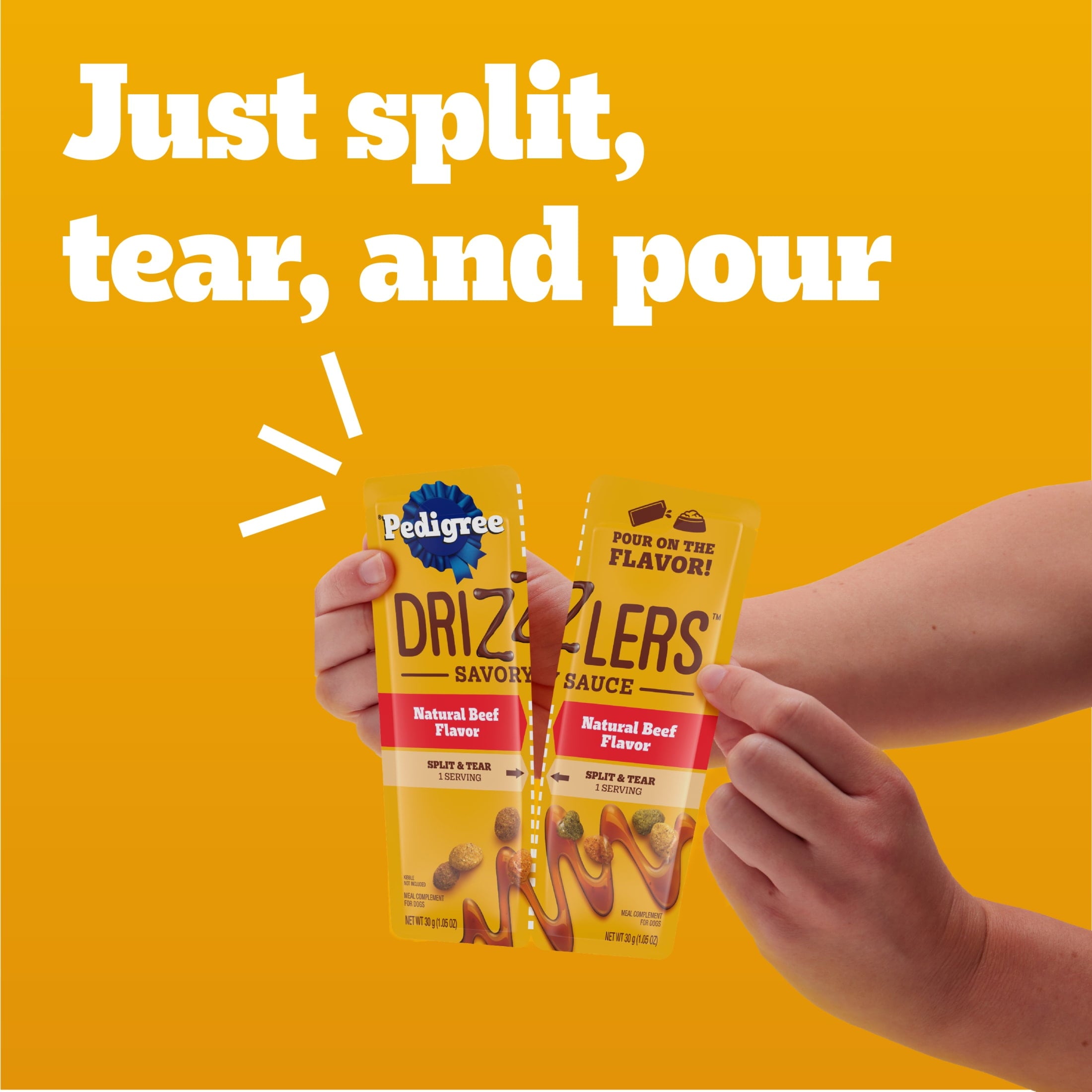 (4 pack) Pedigree Drizzlers Savory Sauce Multipack Wet Dog, 2.1 Oz Twin Pouches, 16-Pack