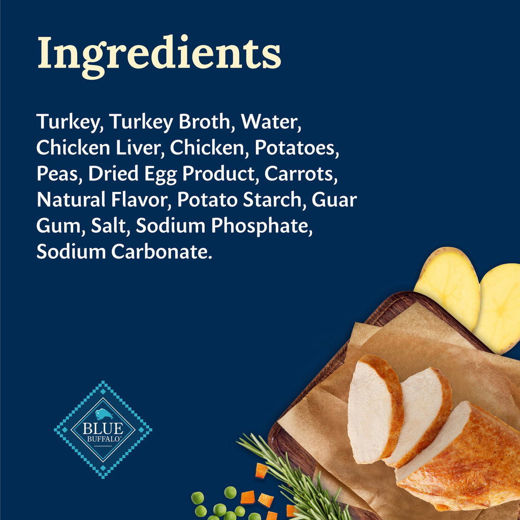 (12 pack) Blue Buffalo Delectables Natural Wet Dog Food Topper, Turkey Dinner 3oz