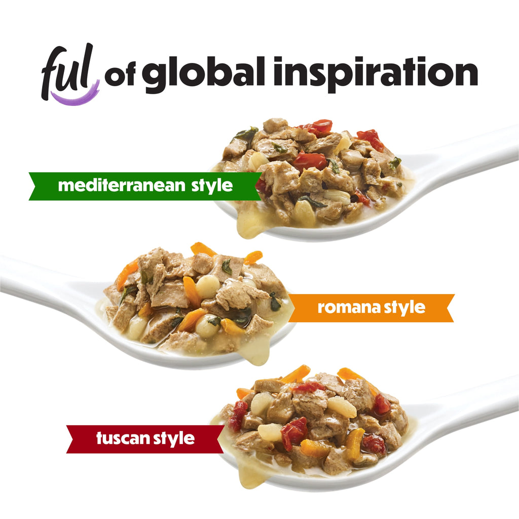 (4 pack) Purina Beneful Medleys Wet Dog Food Variety Pack with Tuscan, Romana, and Mediterranean Style Dog Food in Dog Gravy, 12 Pack