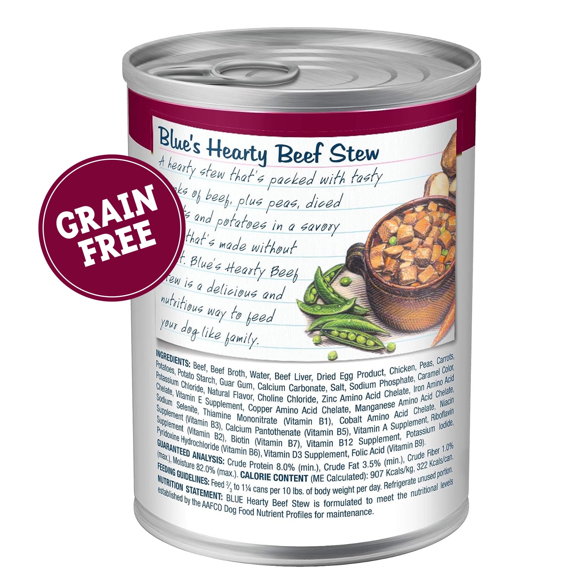 Blue Buffalo Blue's Stew Grain-Free Wet Dog Food, Hearty Beef Stew, 12.5-oz. Can