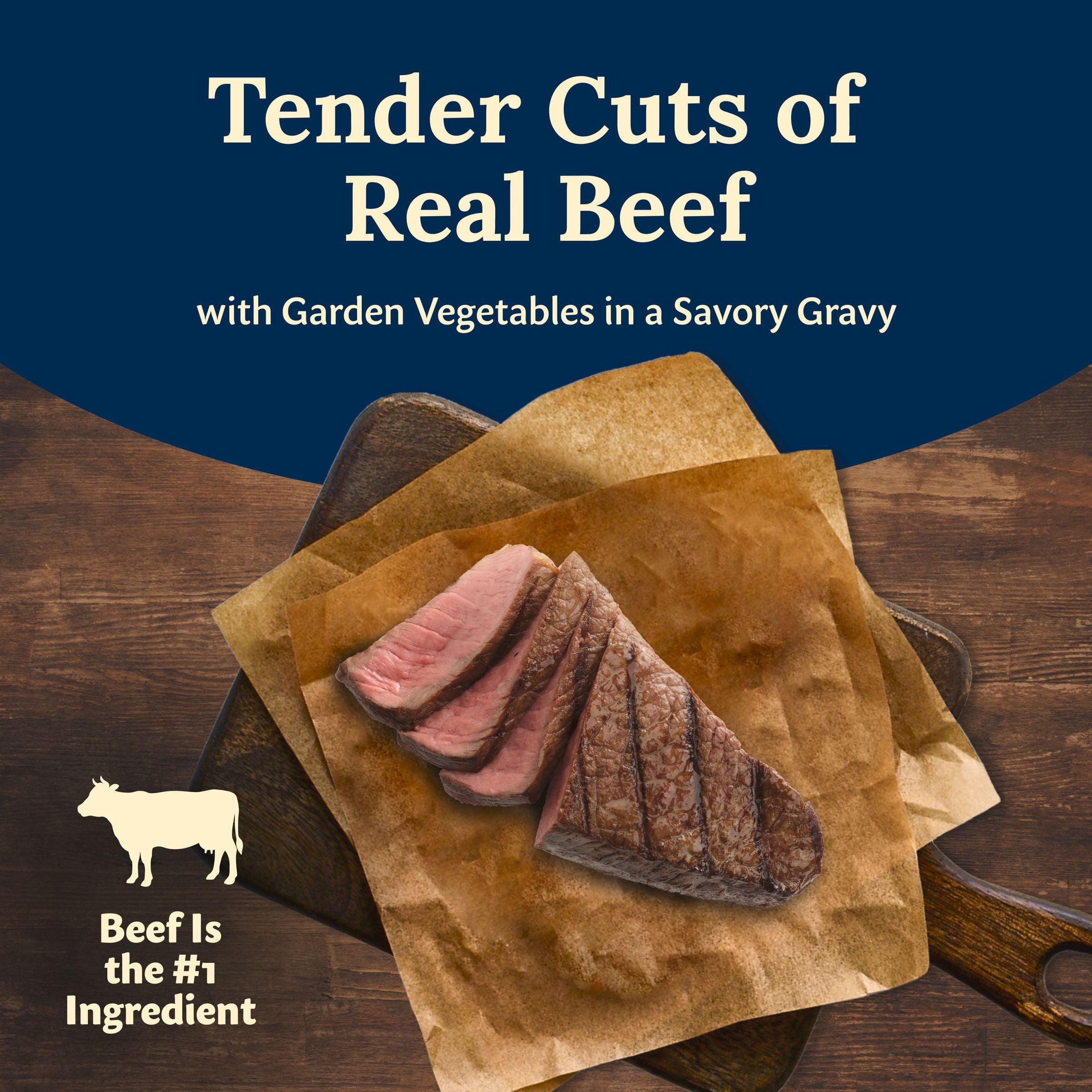 (3 pack) Blue Buffalo Delectables Natural Wet Dog Food Toppers, Hearty Beef, 3-oz Pouch