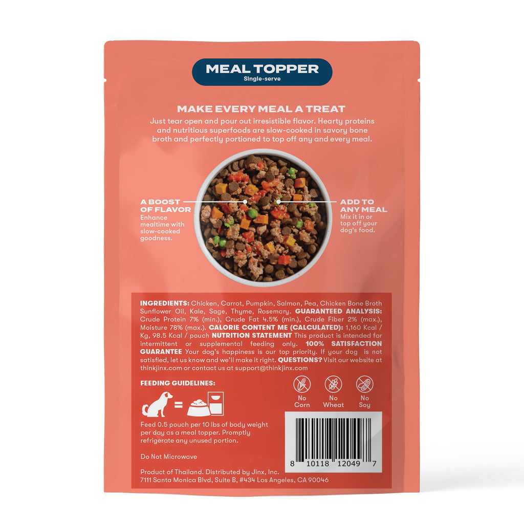 (12 pack) Jinx Homemades Chicken & Salmon Topper,3oz.Pouch
