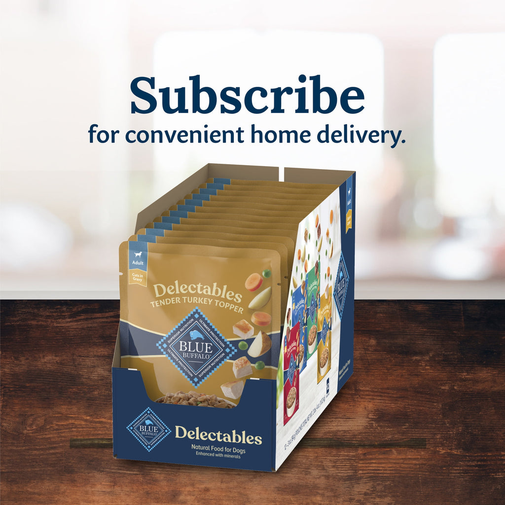 (12 pack) Blue Buffalo Delectables Natural Wet Dog Food Topper, Turkey Dinner 3oz