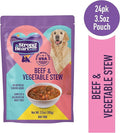 A Strong Heart Wet Dog Food Pouches, Beef & Vegetable Stew, 3.5 oz Pouches (Pack of 24), Made in The USA with Real Beef