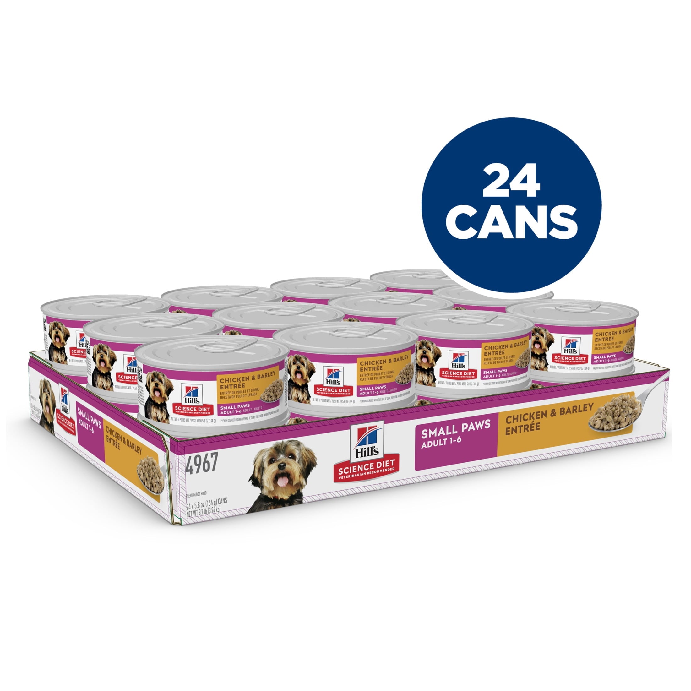 Hill's Science Diet Small & Mini Chicken & Barley Wet Dog Food, 5.8oz Can 24pk