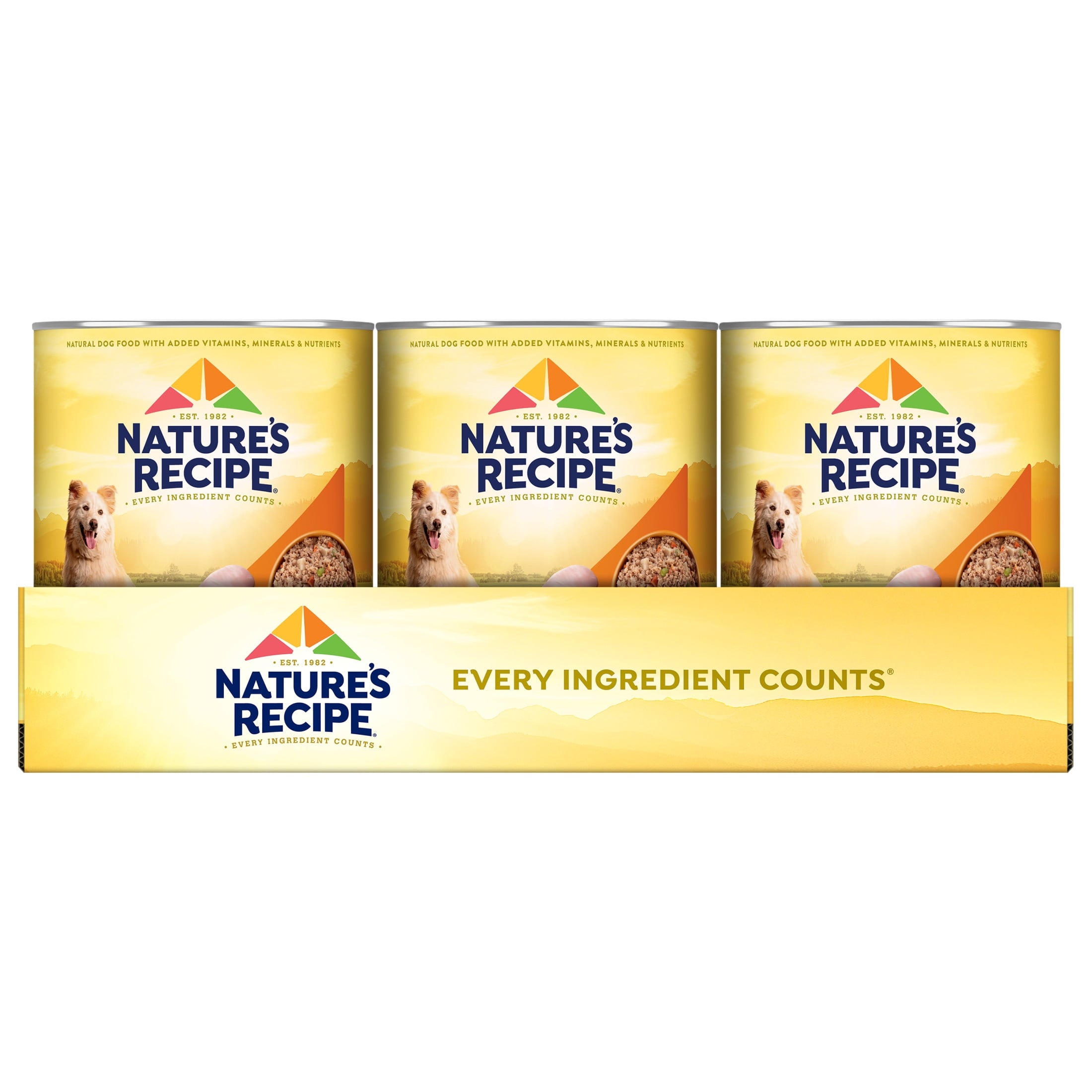 Nature’s Recipe Ground Chicken, Rice & Barley Recipe Wet Dog Food, 13.2 oz. Cans, 12 Count