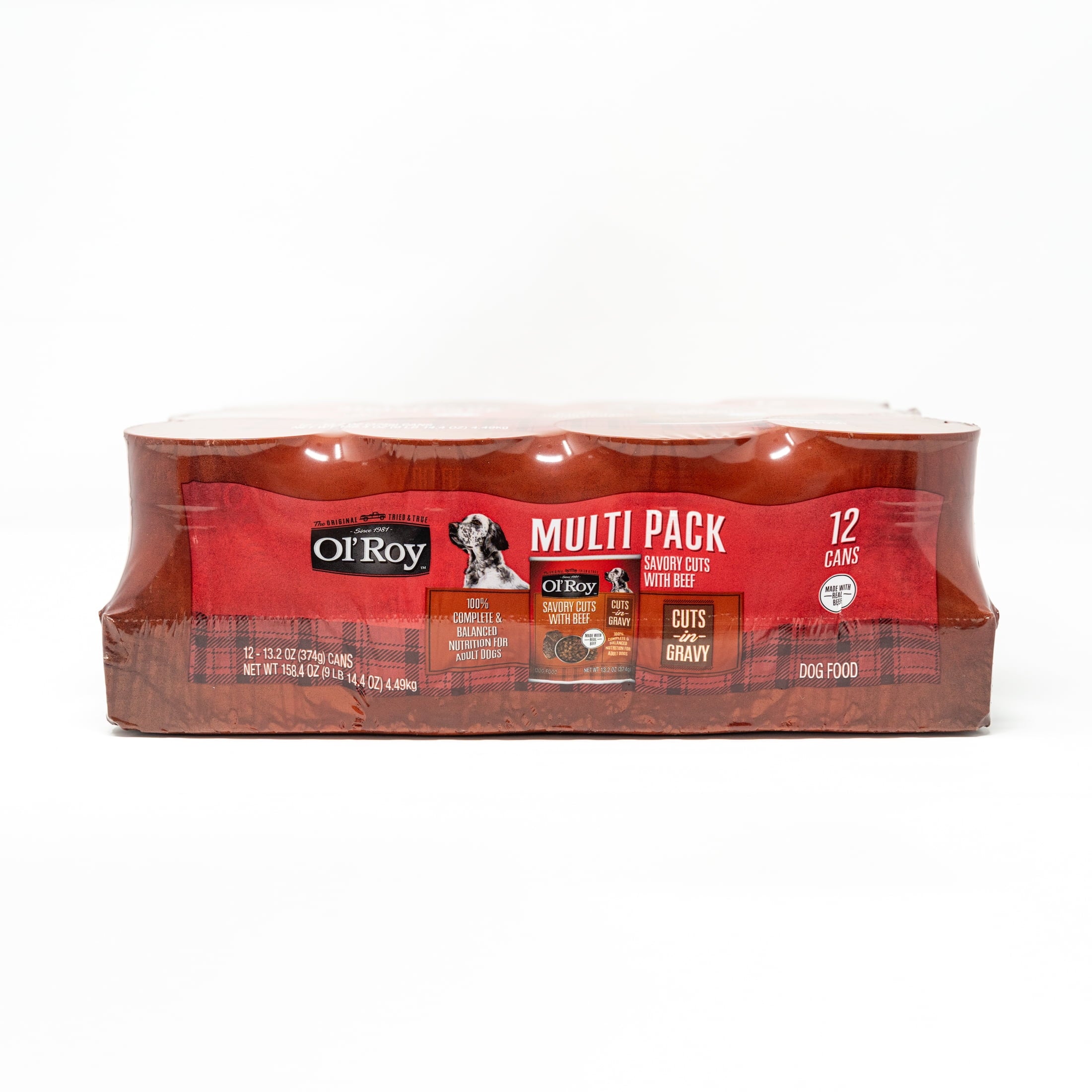 Ol' Roy Savory Cuts with Beef in Gravy Wet Dog Food, 13.2 oz Cans (12 Pack)