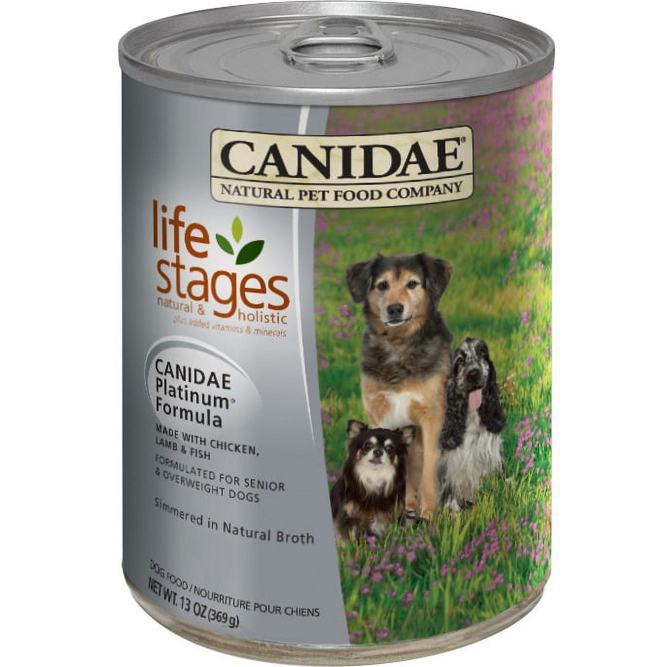 (Pack of 12) Canidae Platinum All Life Stages Multi-Protein Less Active & Senior Wet Dog Food, 13 oz