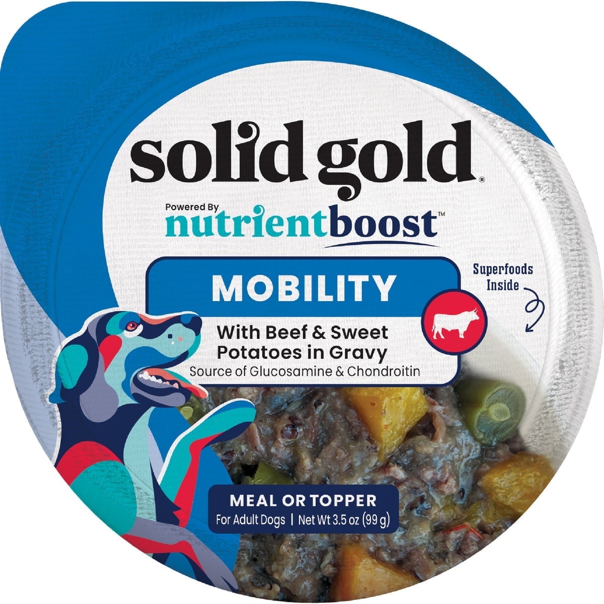 Solid Gold Mobility Wet Functional Cups, Beef & Vegetable 3.5oz, Pack of 6