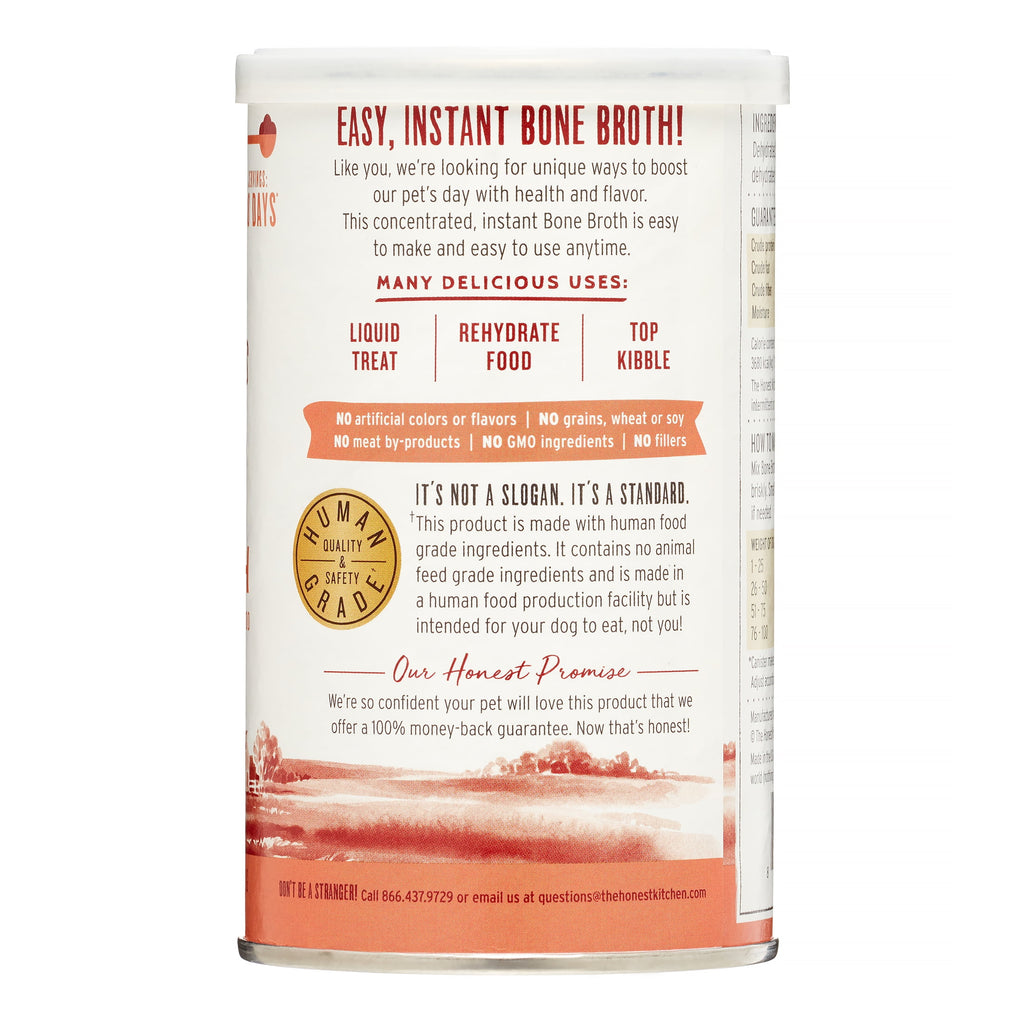 The Honest Kitchen Daily Boosts: Instant Beef Bone Broth with Turmeric, 3.6 oz