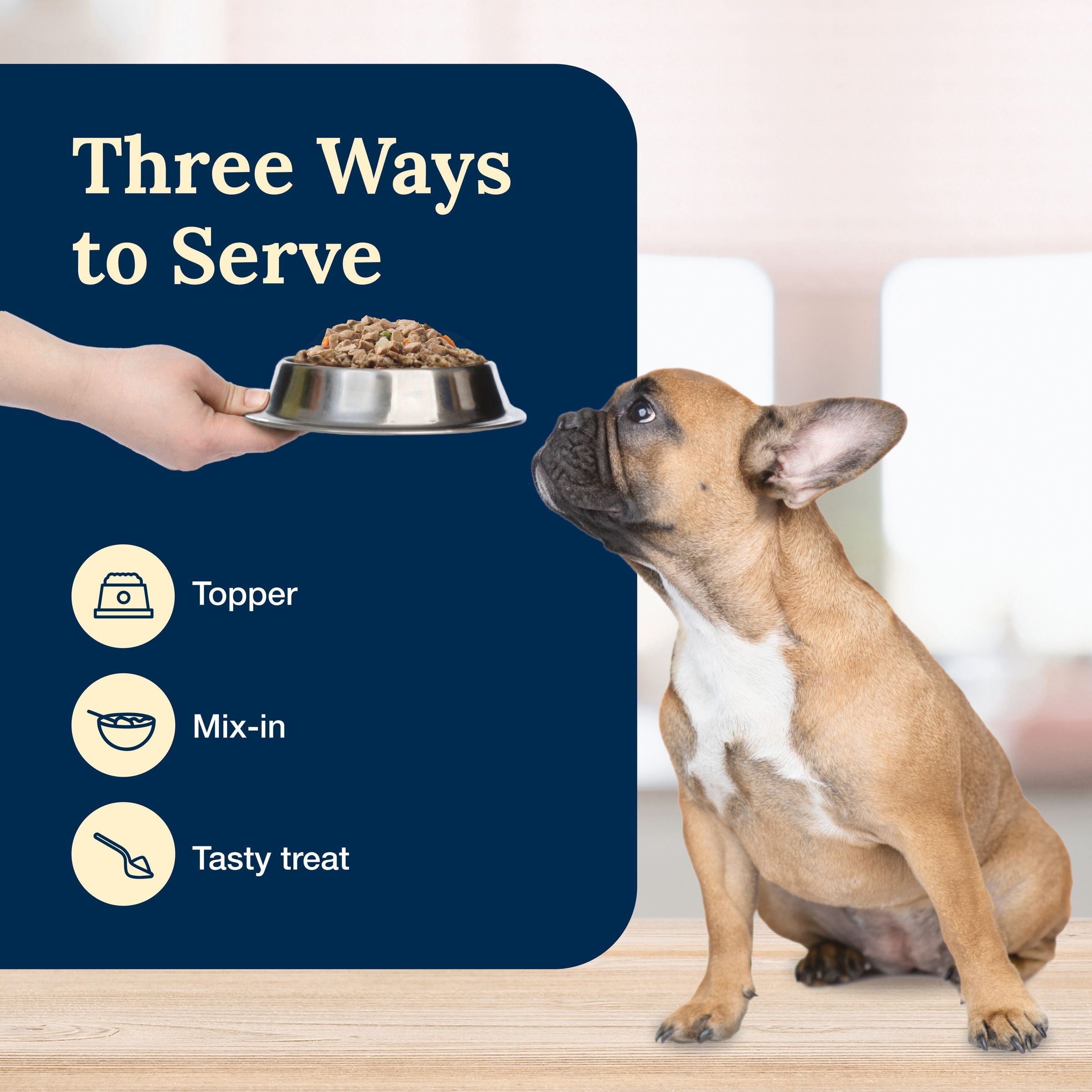 (3 pack) Blue Buffalo Delectables Natural Wet Dog Food Toppers, Hearty Beef, 3-oz Pouch