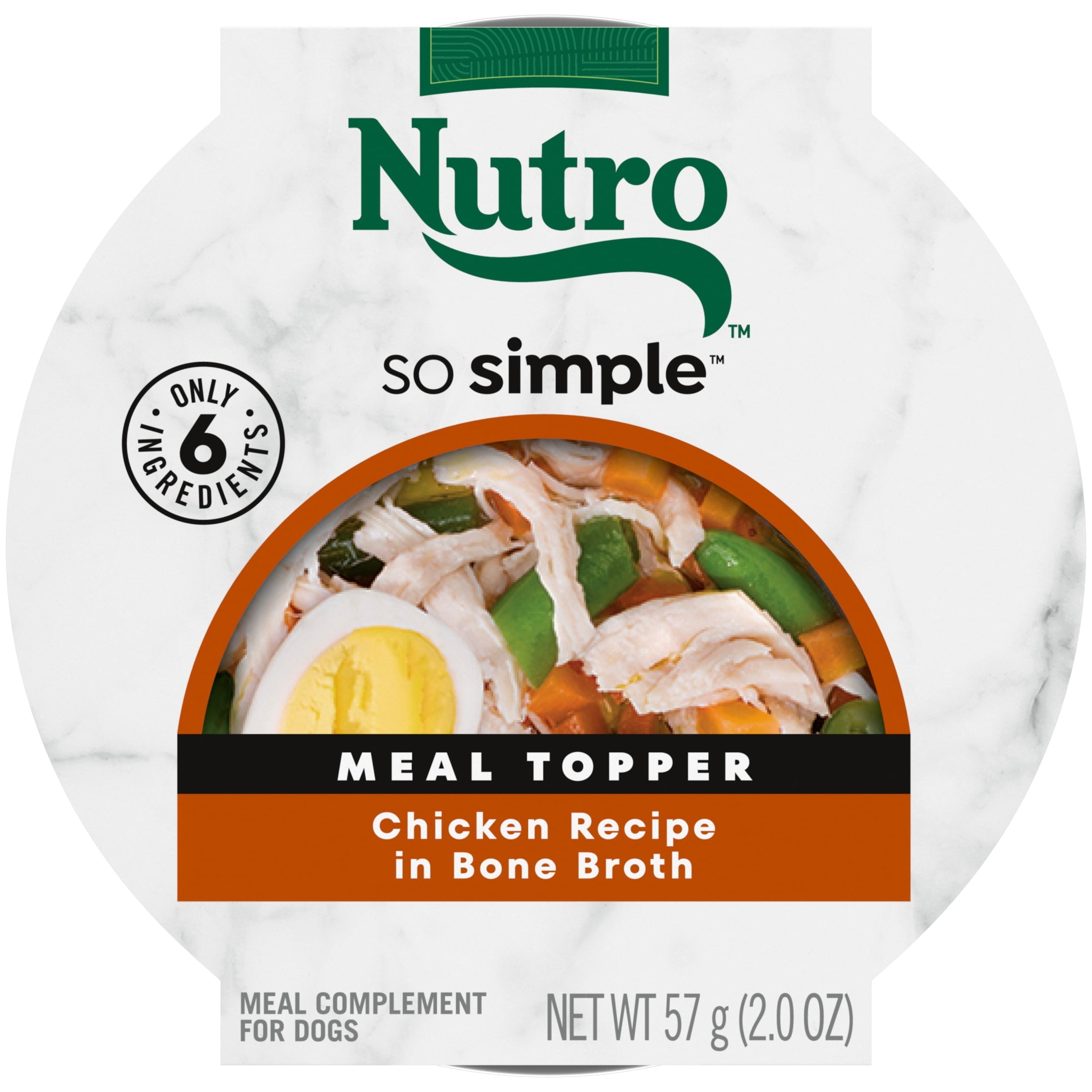 (3 pack) Nutro So Simple Chicken Recipe In Bone Broth Wet Dog Meal Complement, 2 Oz Tray