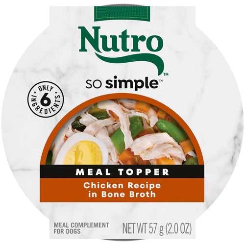 (3 pack) Nutro So Simple Chicken Recipe In Bone Broth Wet Dog Meal Complement, 2 Oz Tray