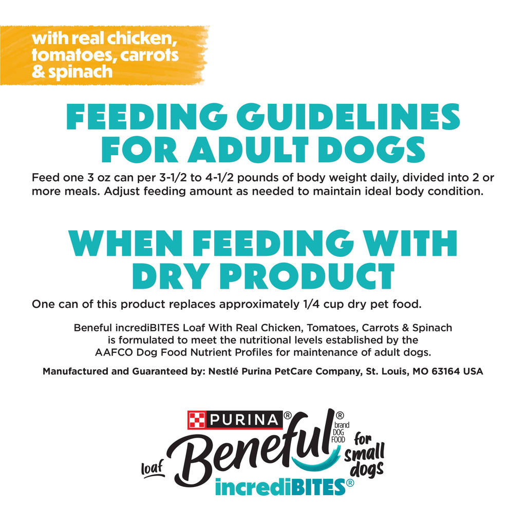 (6 pack) Purina Beneful Small Breed Wet Dog Food, IncrediBites Loaf With Real Chicken Recipe